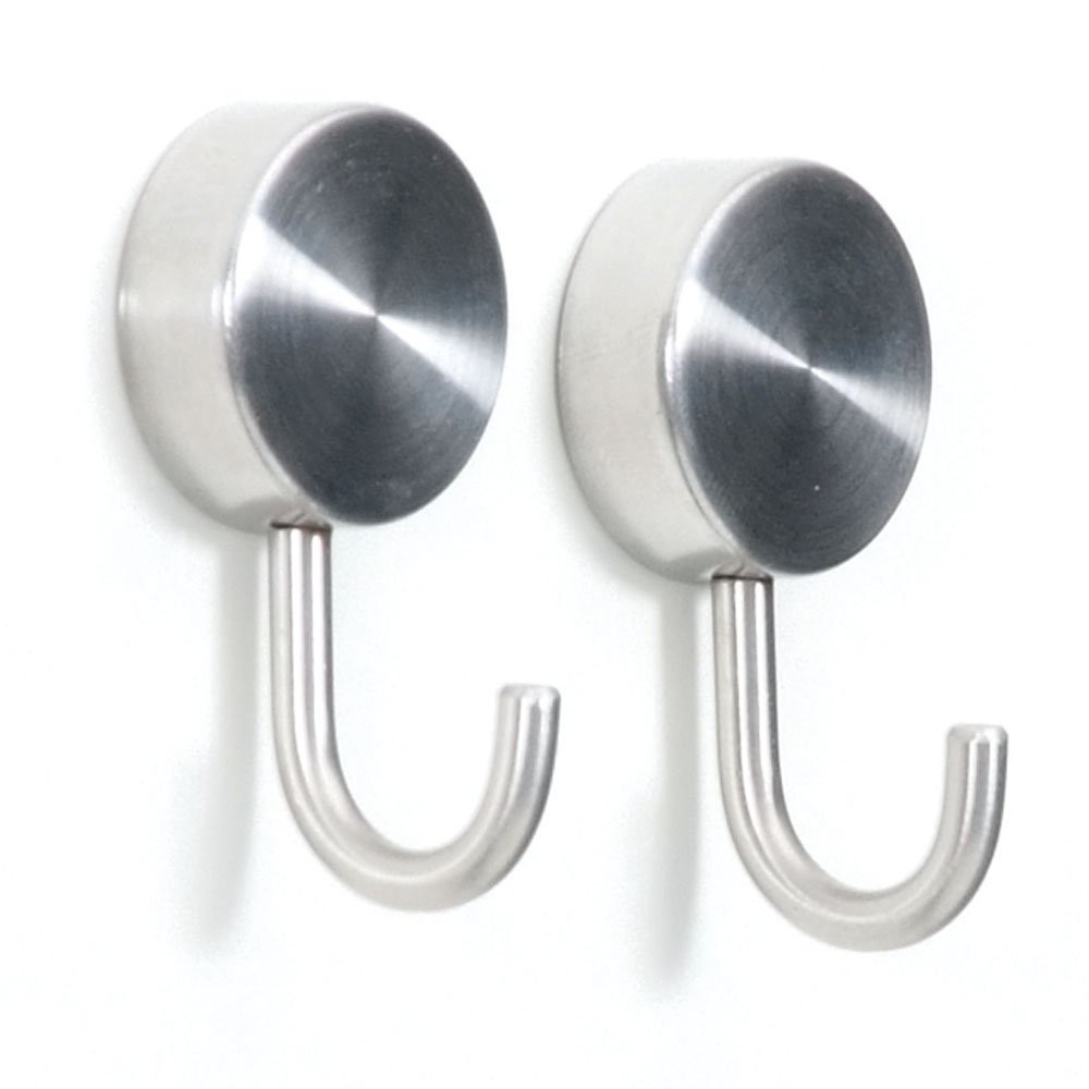 Brushed Stainless Steel Hooks Set of 2 Ø 2,5 cm for the House