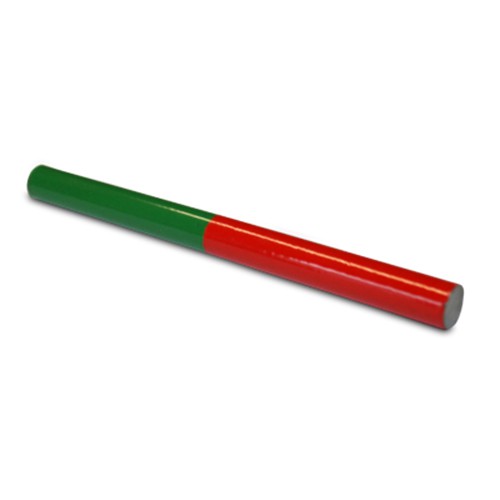 Rod round 150 x 10mm, AlNiCo5, redgreen coated Educational Alnico cylindrical
